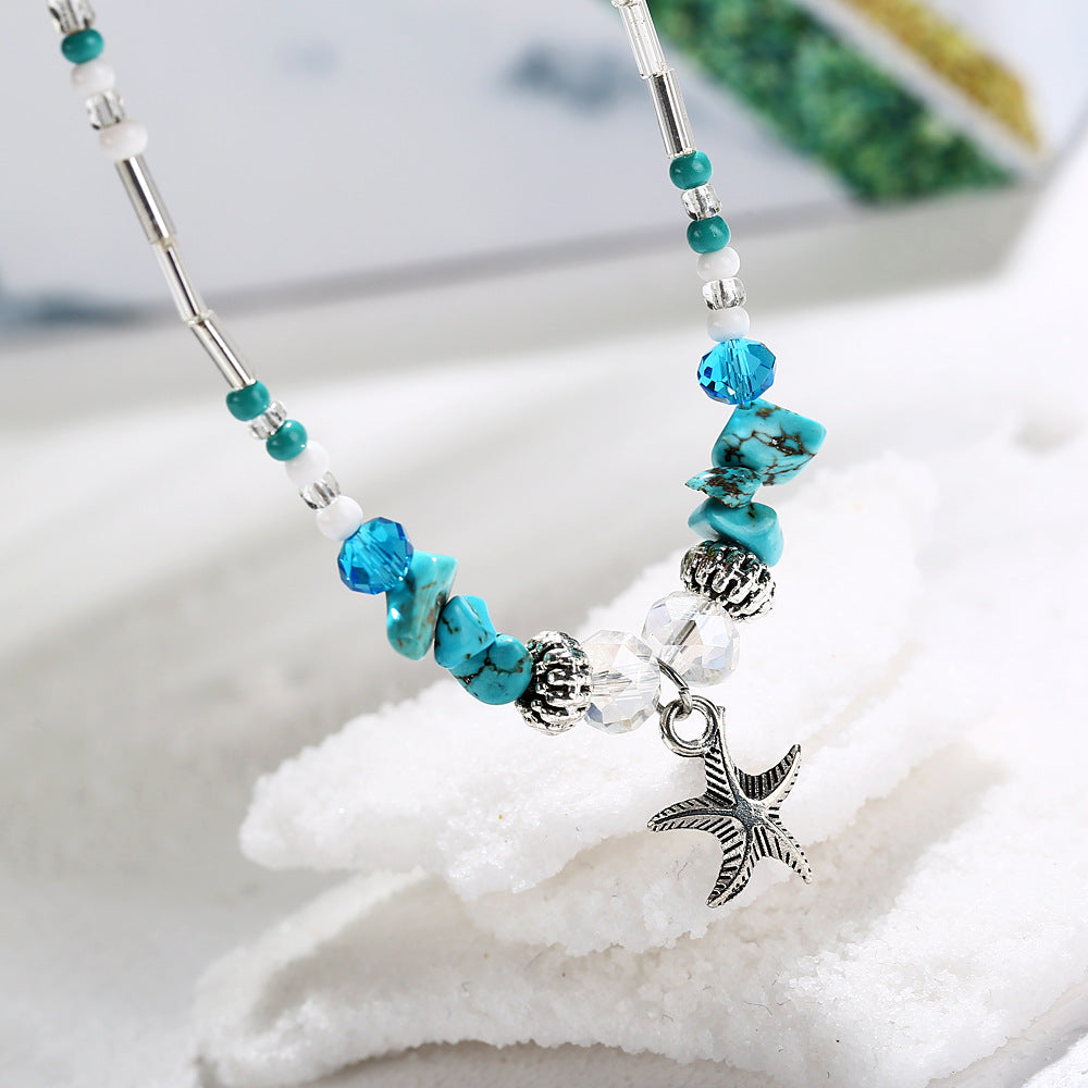Starfish & Rice Bead Anklet
