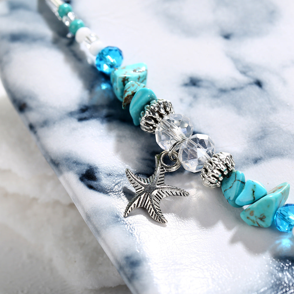 Starfish & Rice Bead Anklet