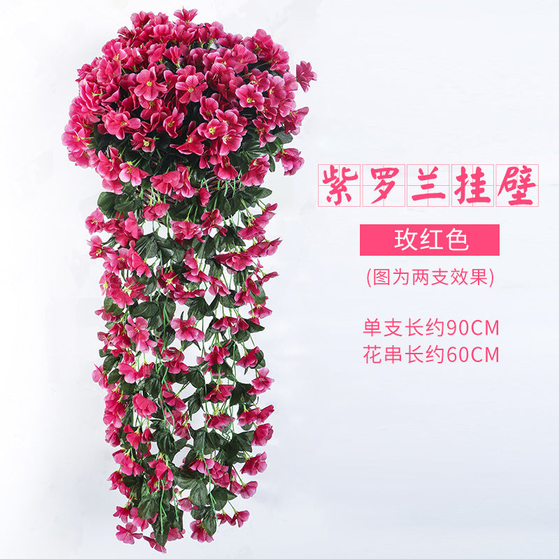 Colgante de pared con tira de flores de boda, hortensia colgante 