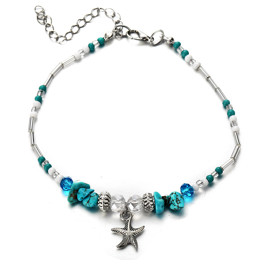 Starfish & Rice Bead Anklet