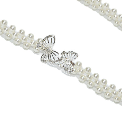 Rhinestone Pearl Inlaid Fine Belt