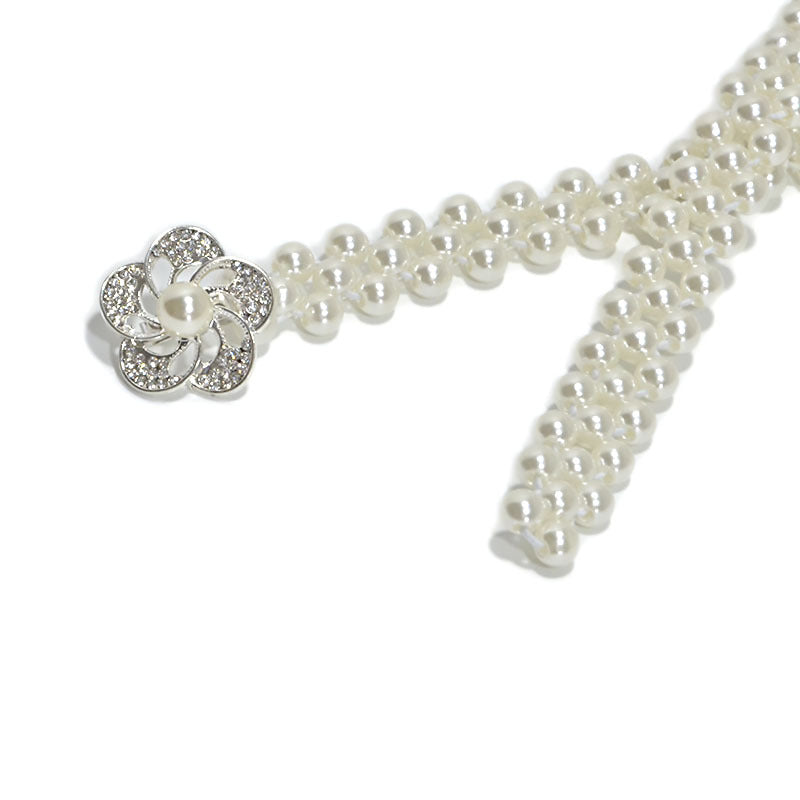 Rhinestone Pearl Inlaid Fine Belt