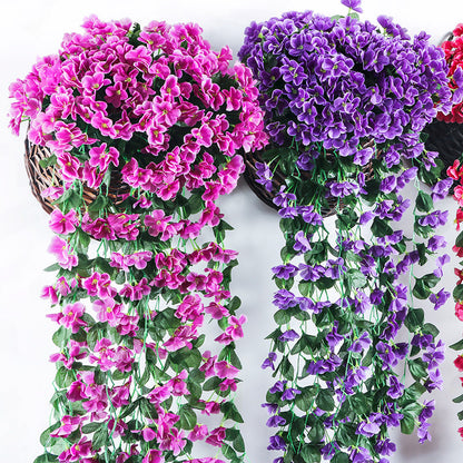 Colgante de pared con tira de flores de boda, hortensia colgante 