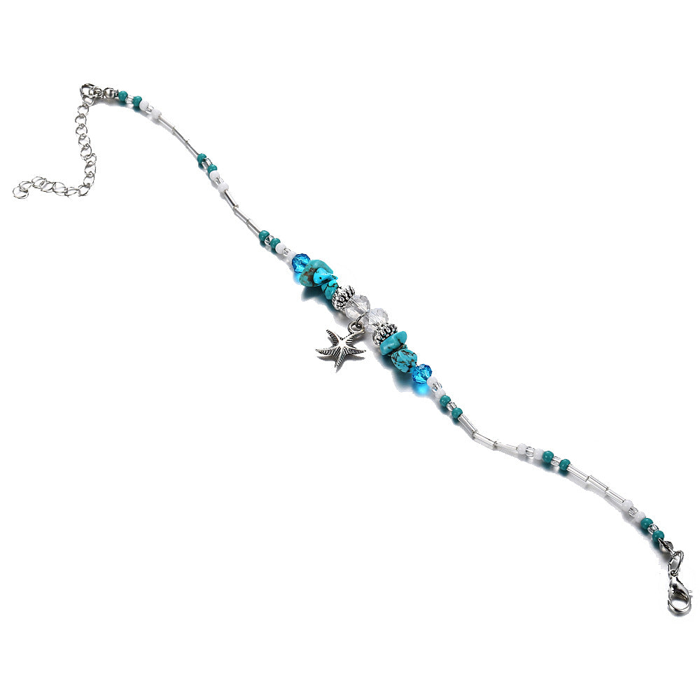 Starfish & Rice Bead Anklet