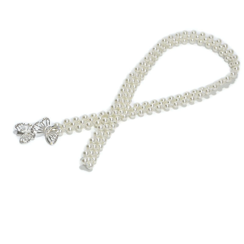 Rhinestone Pearl Inlaid Fine Belt