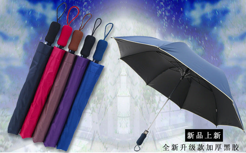Extra Large 2-Fold Umbrella Black Coated Golf Umbrella