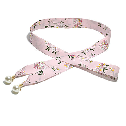 canvas pearl pendant thin waist rope