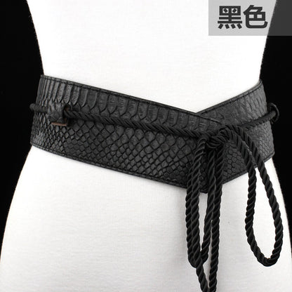 Gold rope fringed strap belt