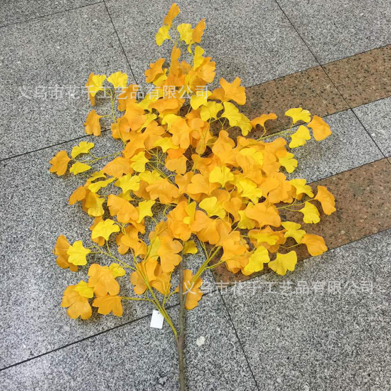 Simulation yellow ginkgo leaves