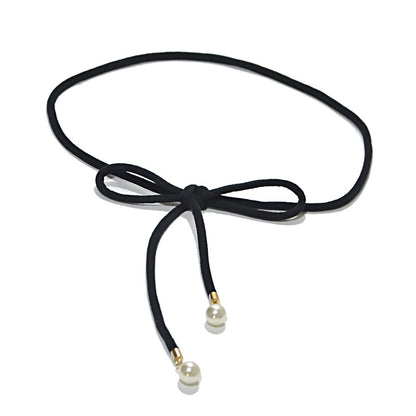 Flannel belt, pearl embellished thin waist chain