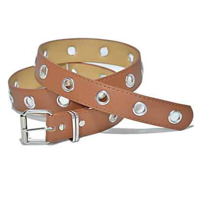 Punk punched eye chain belt