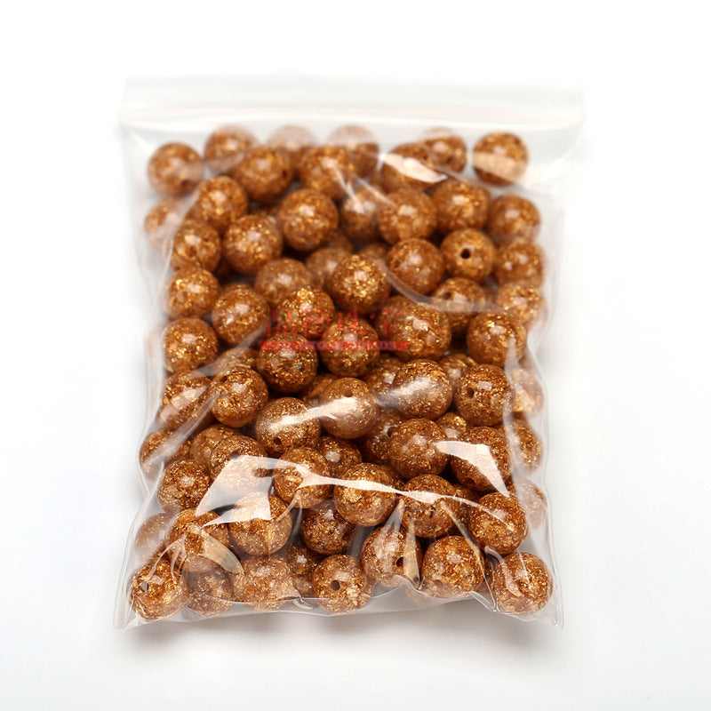 Gold foil beads loose beads DIY jewelry accessories