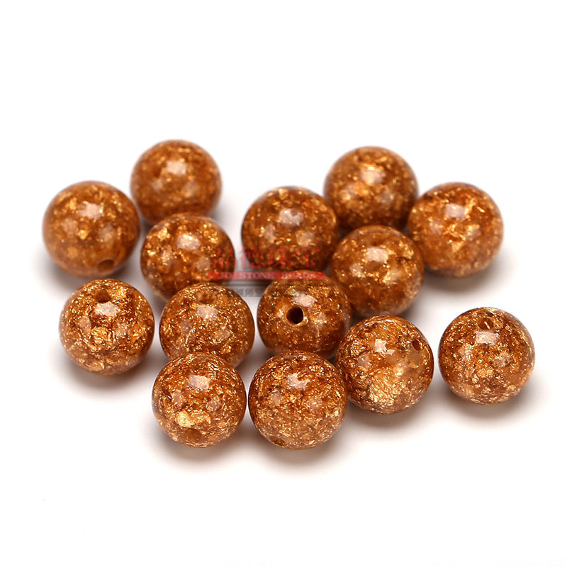 Gold foil beads loose beads DIY jewelry accessories