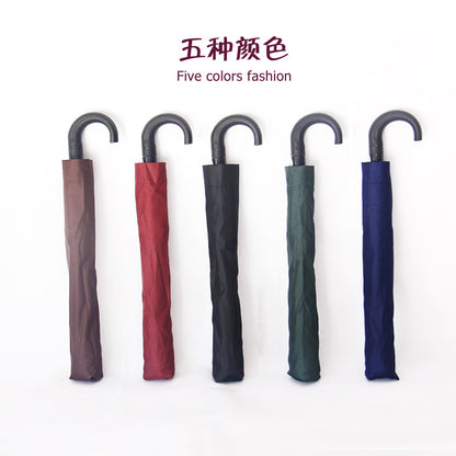Automatic 2-Fold Umbrella Curved Handle Folding Umbrella