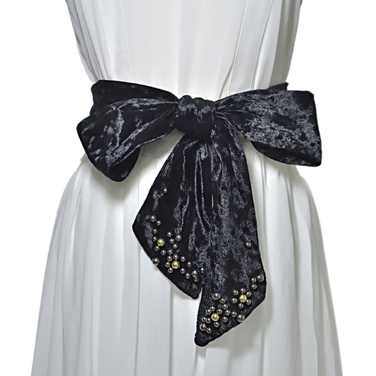 Golden velvet decorative waist seal