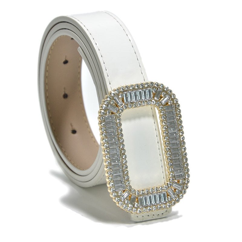 Rhinestone inlaid decorative belt
