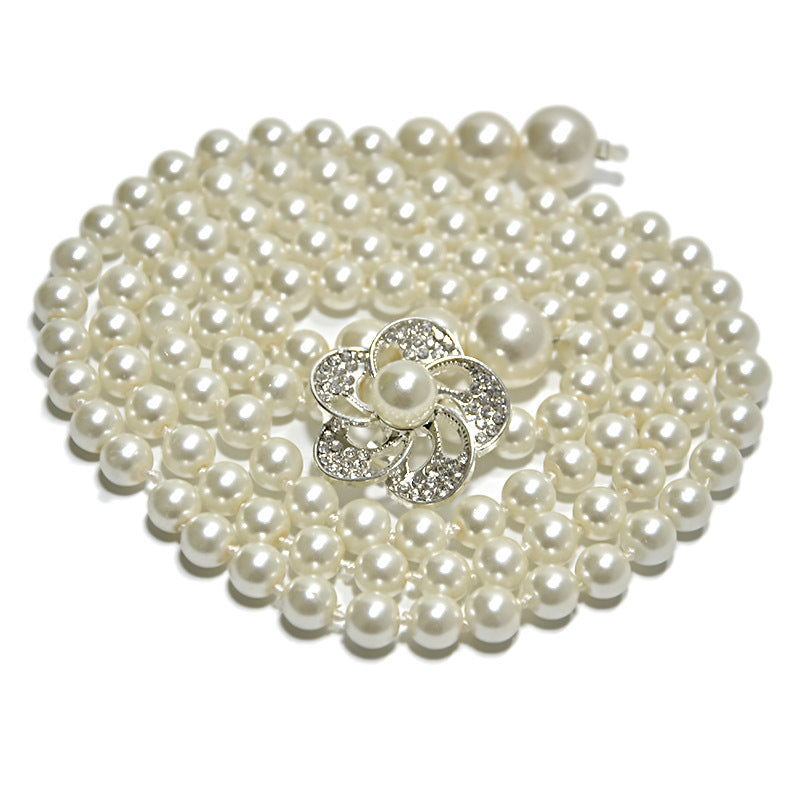 Pearl thin belt female sweet