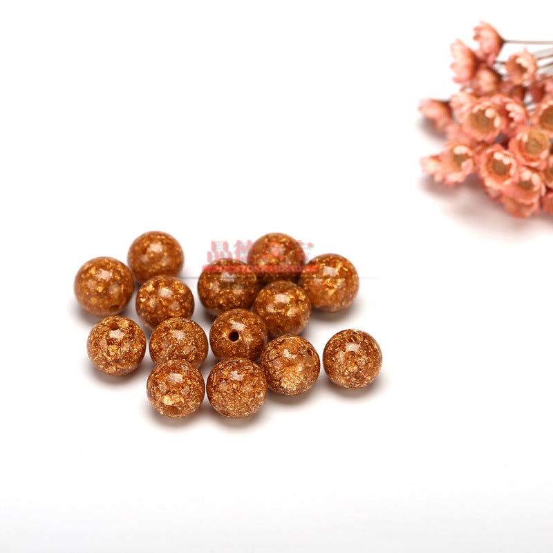 Gold foil beads loose beads DIY jewelry accessories