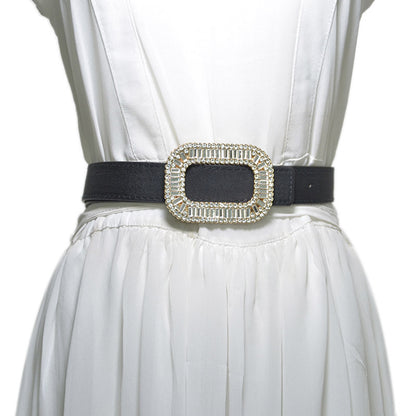 Rhinestone inlaid decorative belt