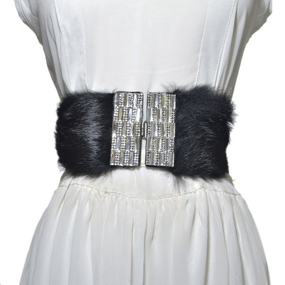 Rabbit fur decorative waist seal