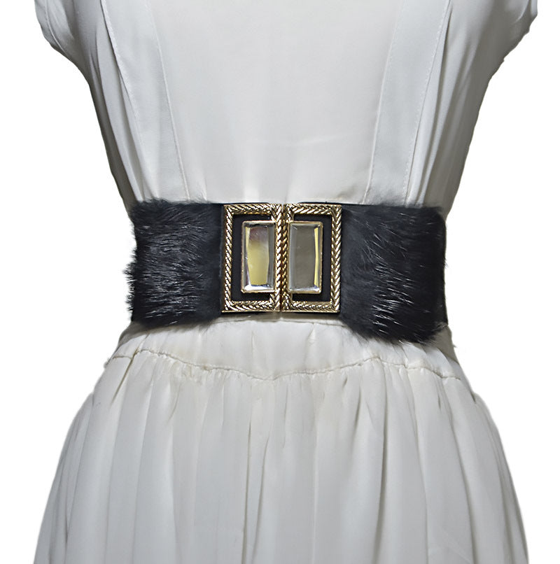 Rabbit fur decorative waist seal