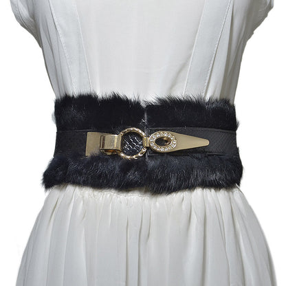 Rabbit fur decorative waist seal