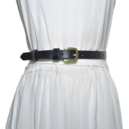 fashion Real cowhide thin belt