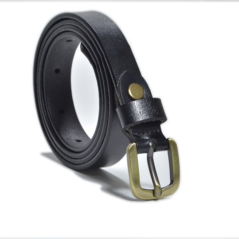 fashion Real cowhide thin belt