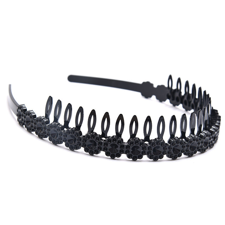 Simple toothed anti-skid rhinestone headband