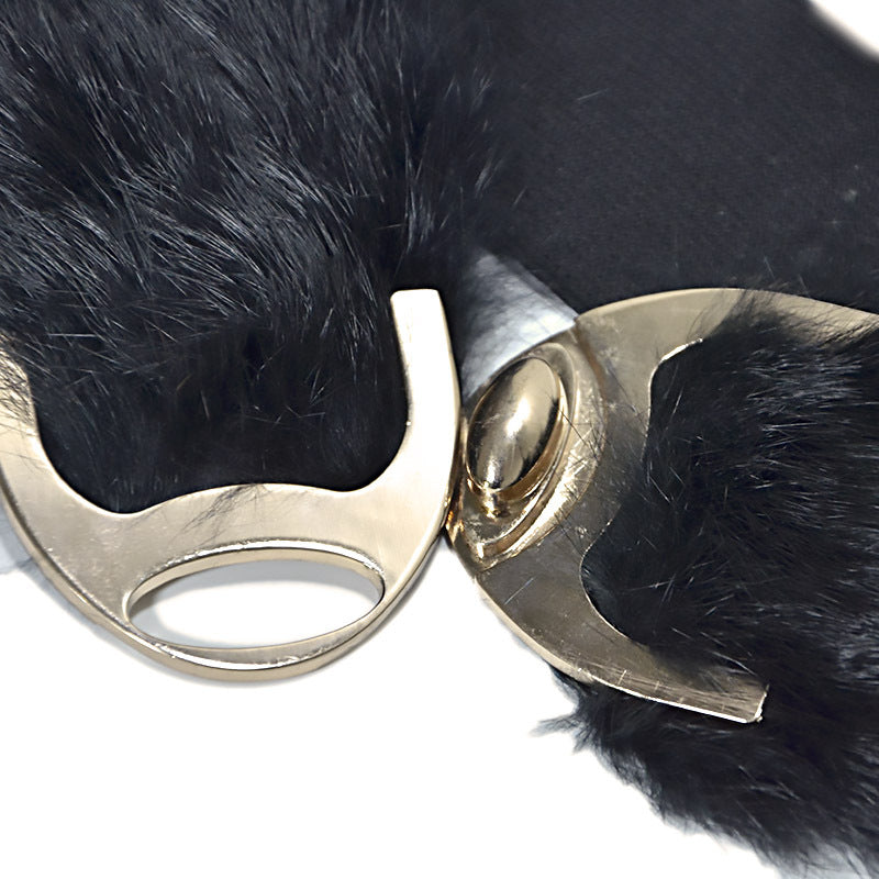 Rabbit fur decorative waist seal