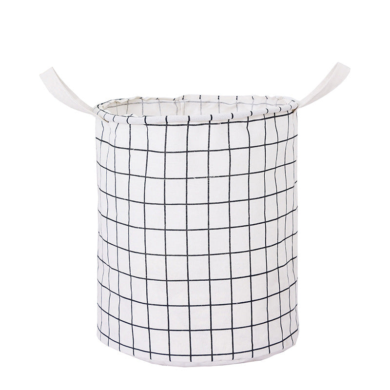 Cotton-Linen Laundry Hamper, Foldable Storage Bin