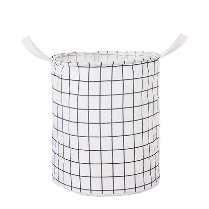 Cotton-Linen Laundry Hamper, Foldable Storage Bin