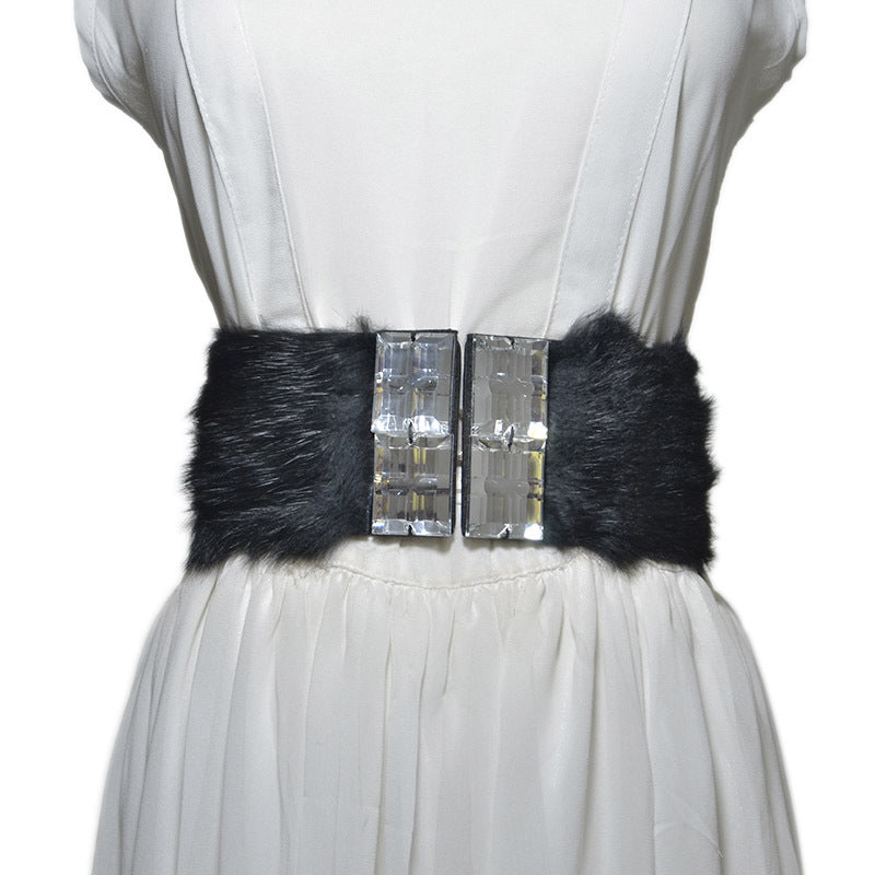 Rabbit fur decorative waist seal