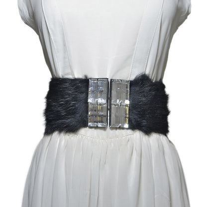 Rabbit fur decorative waist seal