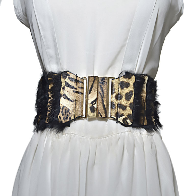 Rabbit fur decorative waist seal