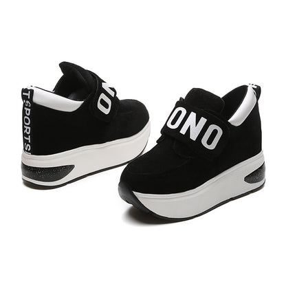 Color matching suede muffins and Velcro shoes