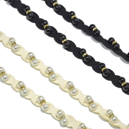 Casual pearl inlaid decorative strap waist rope