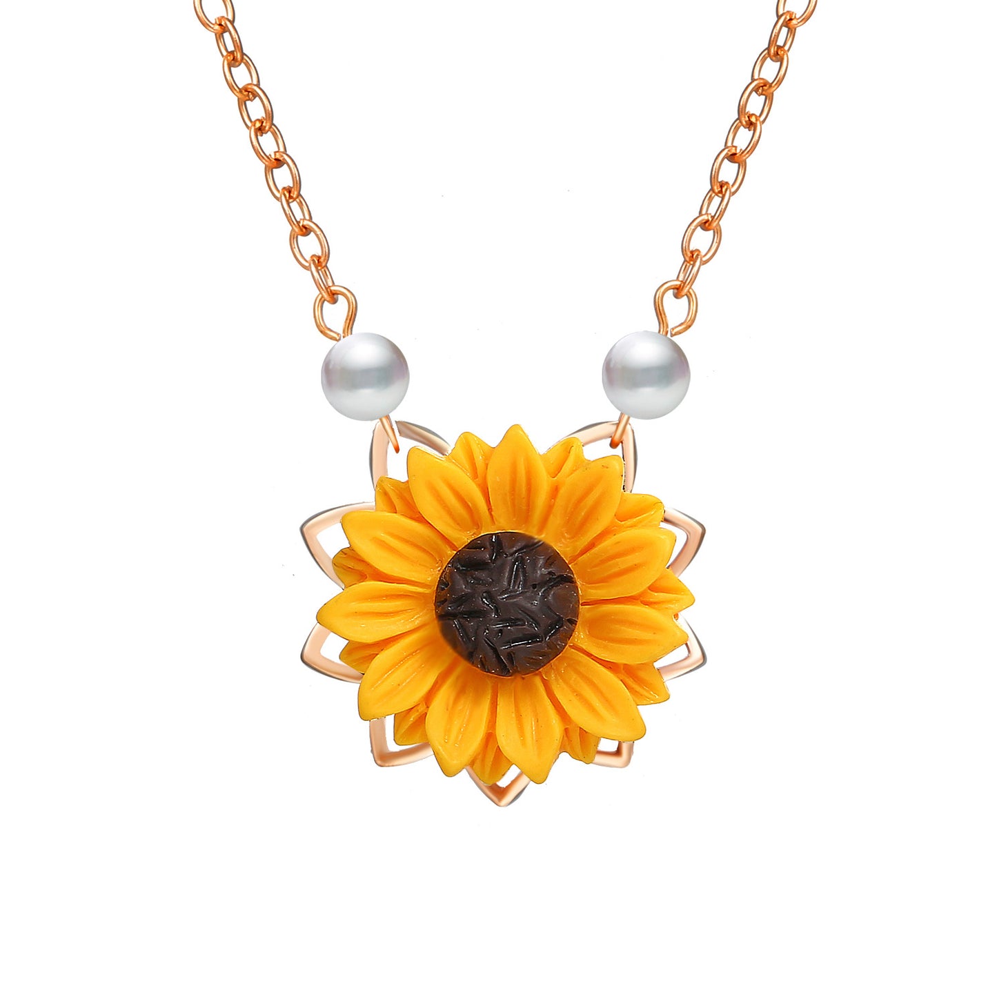 Personalized sunflower necklace