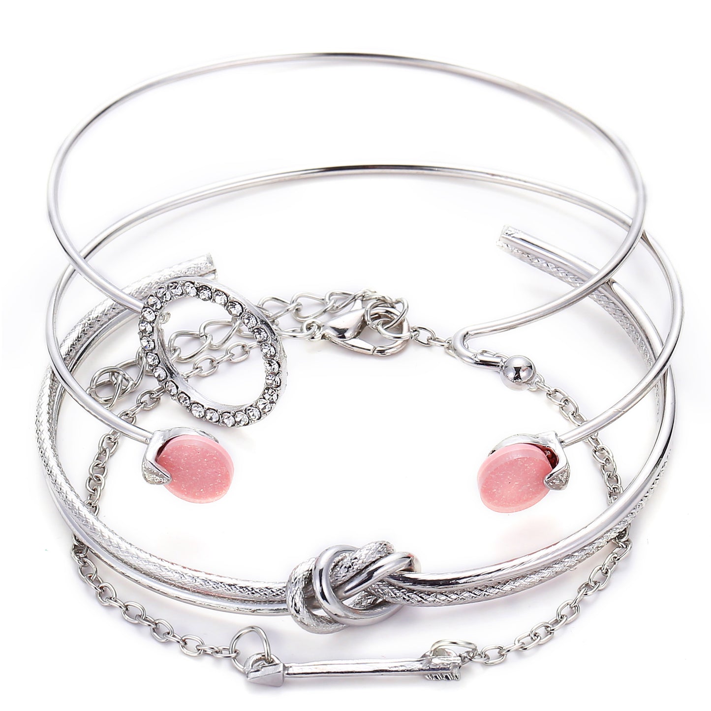 Rhinestone Arrow 4-Piece Bracelet Set