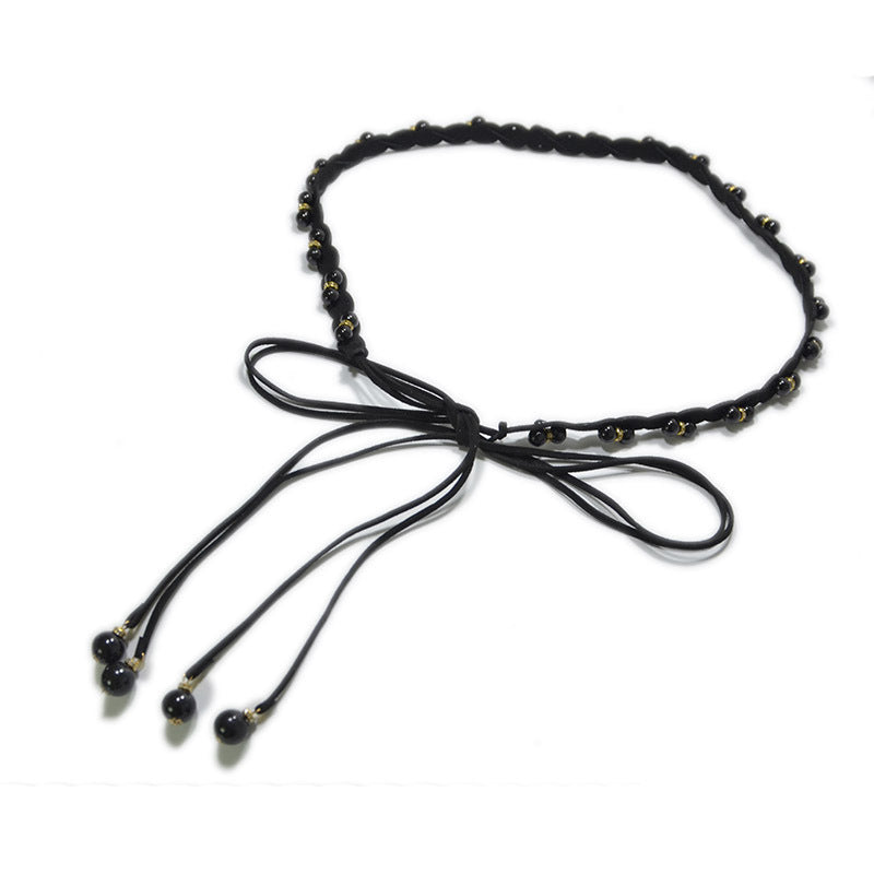 Casual pearl inlaid decorative strap waist rope