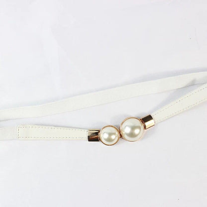 Belt Double Pearl Inlaid Buckle