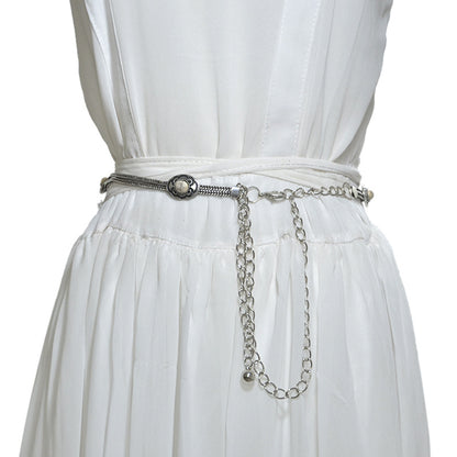 Delicate snake bone decorative trouser chain metal waist chain