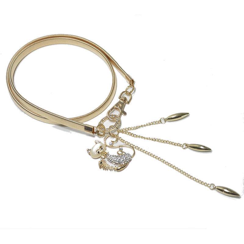 fashion Metal spring waist chain