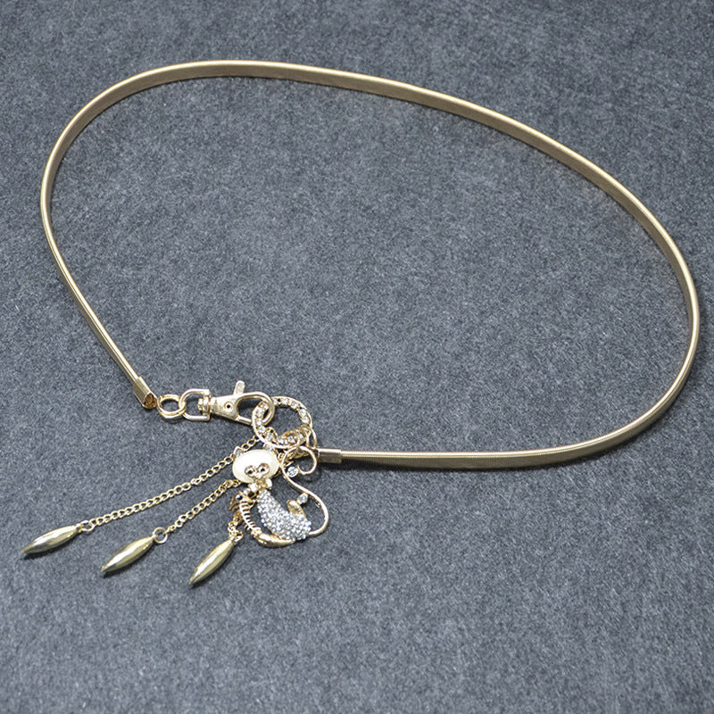 fashion Metal spring waist chain