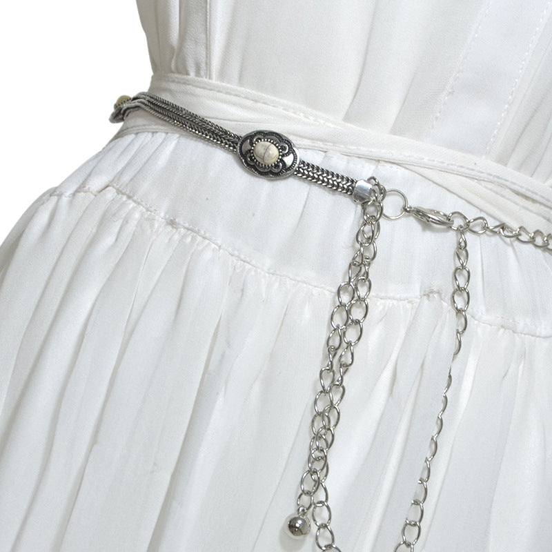 Delicate snake bone decorative trouser chain metal waist chain
