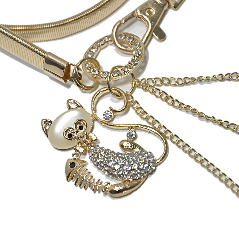 fashion Metal spring waist chain