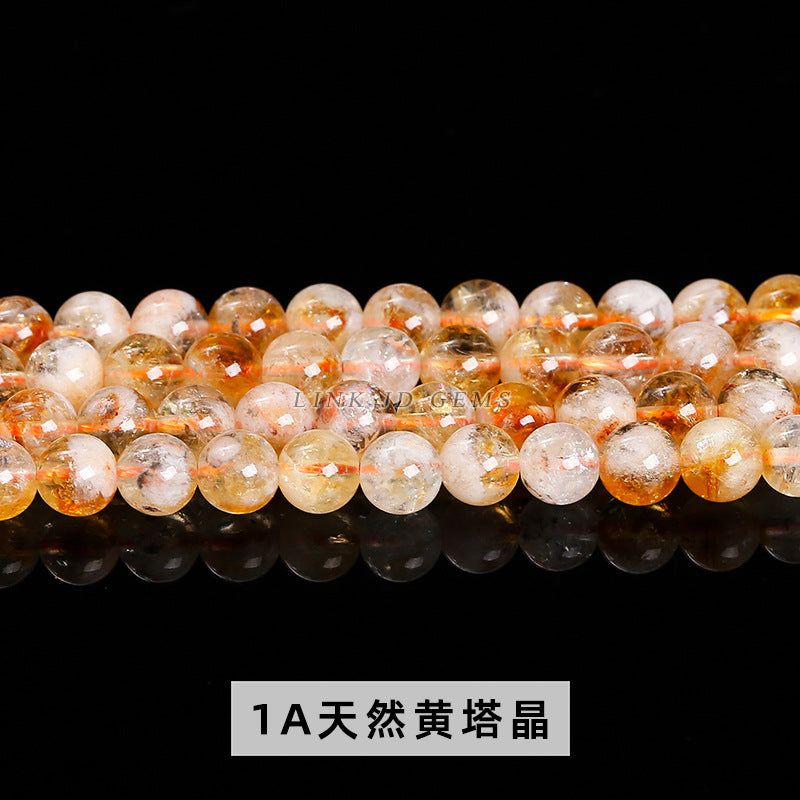 Citrine work in progress round beads wholesale