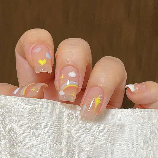 Uñas de ballet de arco iris 