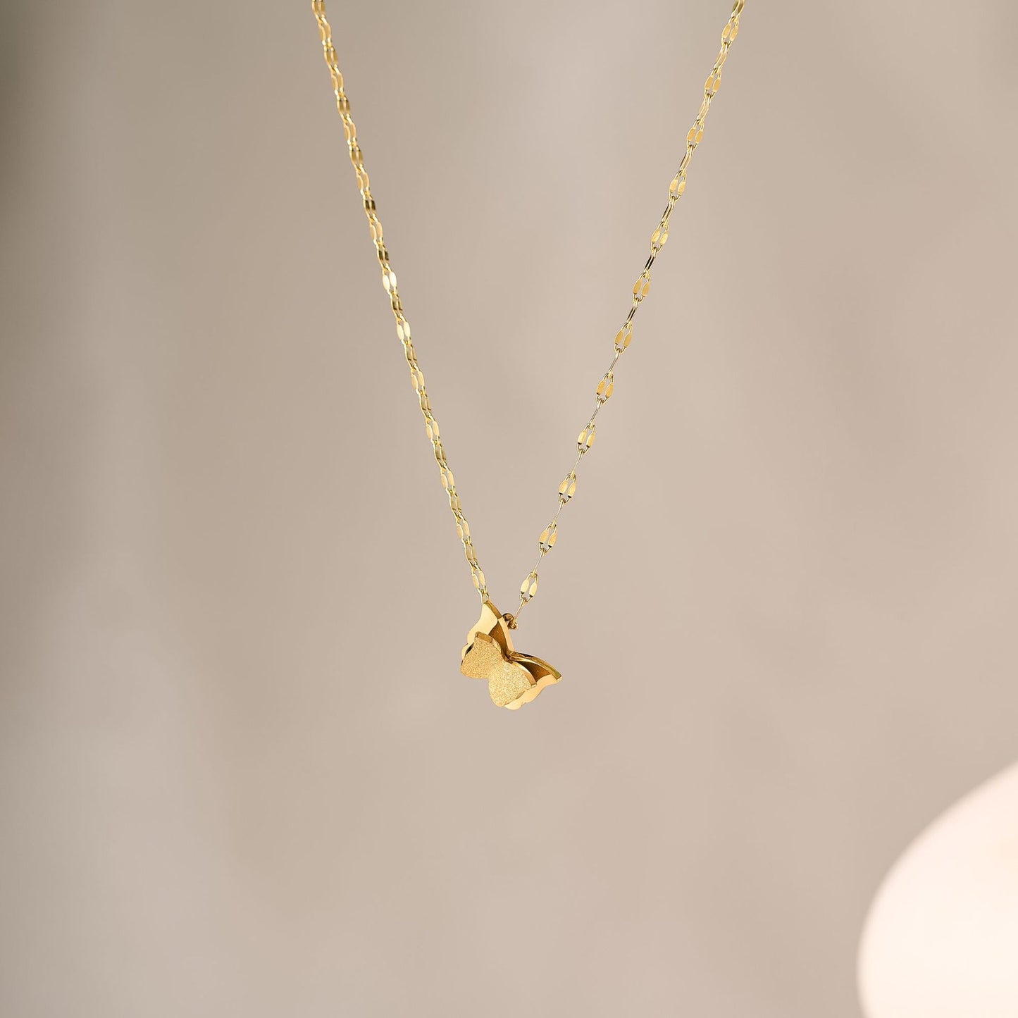 Titanium Steel Matte Butterfly Necklace