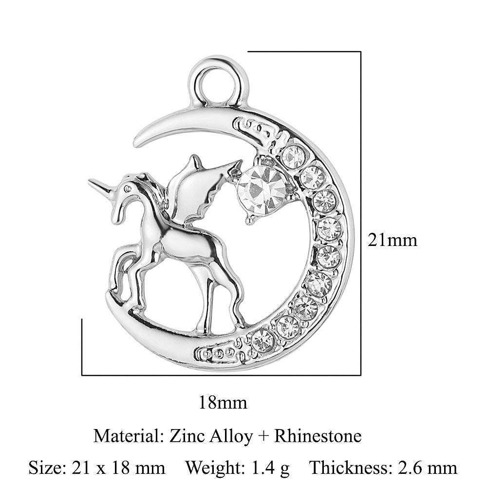 Paquete de 5 colgantes de aleación de zinc con forma de estrella, luna y sol 